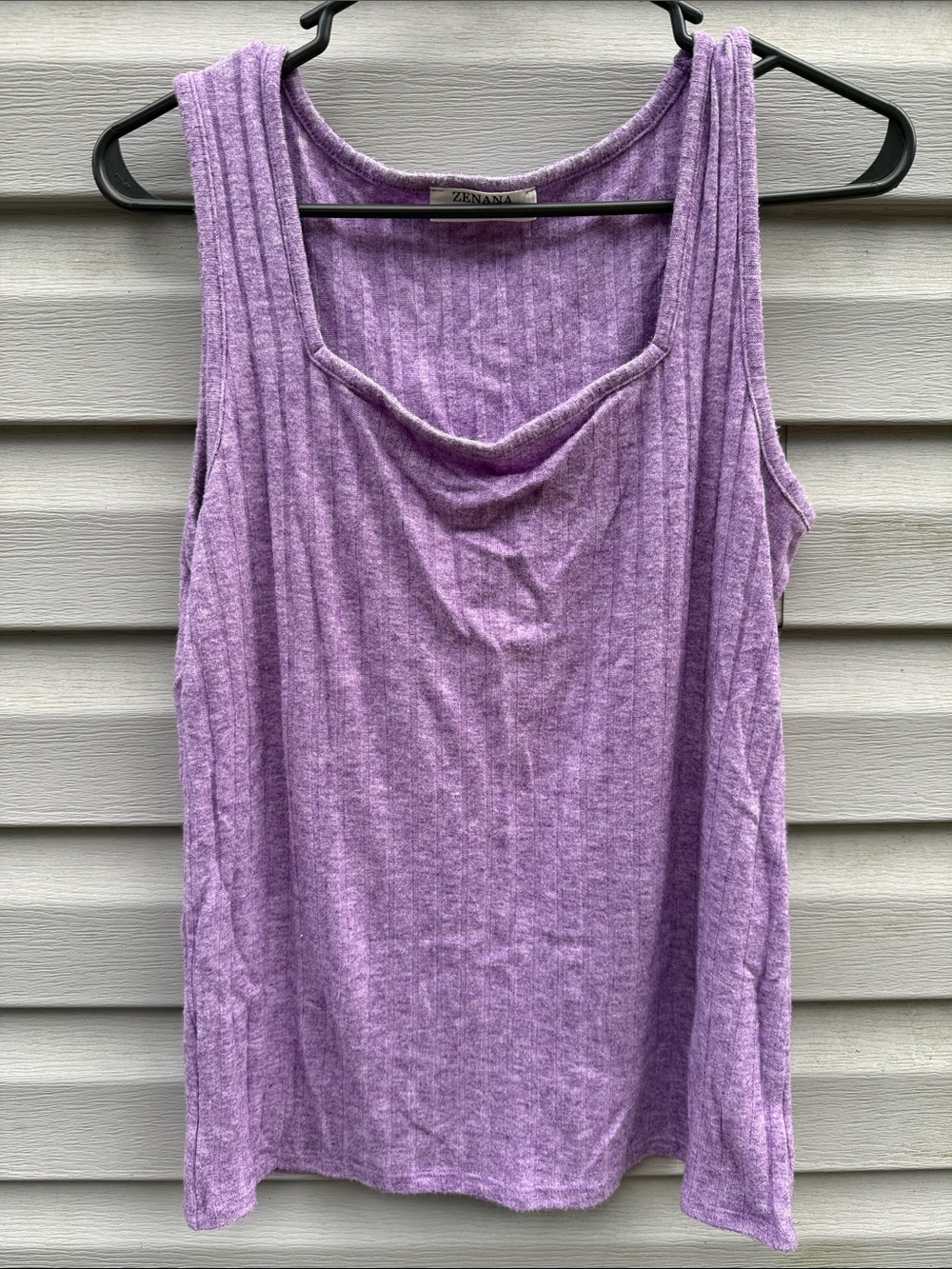 Zenana | Purple Square Neck  Sleeveless Tank size Large